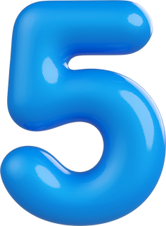 Blue Number 5 3d element